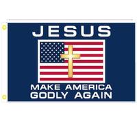 Bandiera Personalizzata Jesus 2024 Make America Godly Again Jesus Christ