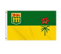 Bandiera Personalizzata Macland Saskatchewan Canada Province Doube Side Printing Canadian 2 Occhielli In Metallo Bandiere Colore Vivido Flagge Per Cultural Display Sports Events Indoor 90X150Cm