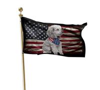 Bandiera Personalizzata Memorial Day Patriotic America Poodle Dogs