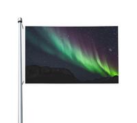 Bandiera Personalizzata Mountains Aurora Stars Bandiera Pirati Gran Bandiera Dell'Individualità Per La Fattoria All'Aperto, Feste, Cortile, 90X150cm