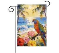 Bandiera Personalizzata Parrot Flower Flowers Palm Tree Summer Beach