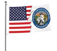 Bandiera Personalizzata, Santa Barbara County California And America Durevole Bandiere Da Giardino Per Interno Decorazione Flag 90X150Cm