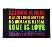 Bandiera Personalizzata Science Is Real Black Lives Matter Blm Love Rainbow Resistente Alle Intemperie Bandiere Personalizzate Lavabile Striscione Decorazioni Per Sports Events 90X150Cm