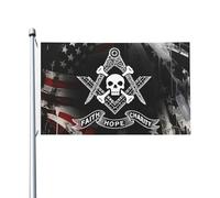 Bandiera Personalizzata Skull And Crossbones Square Compass Masonic Masonic Freemason Useful Bandiera Da Giardino Outdoor Bandiera Da Cortile Per Camion, Giardino, 90X150cm