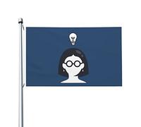 Bandiera Personalizzata, The Girl With The Glasses Came Up With A Brilliant Idea Resistente Alle Intemperie Bandiere Per Conferenza Parata Striscioni Di Bunting 90X150Cm