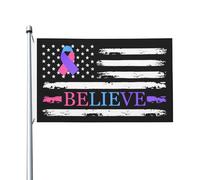 Bandiera Personalizzata Thyroid Cancer Believe American Flag Teal Pink Blue Ribbon Bandiera Pirati Gran Bandiera Da Cortile Per Barca, La Fattoria All'Aperto, Cortile, 90X150cm