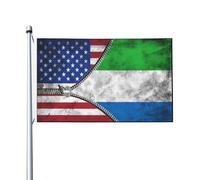 Bandiera Personalizzata Usa American And Sierra Leone Bandiera Dell'Individualità Colore Vivido Bandiera Pirati Per Barca, La Fattoria All'Aperto, Cortile, 90X150cm