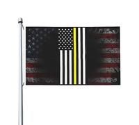 Bandiera Personalizzata Usa Thin Yellow Line Bandiera Dell'Individualità Poliestere Bandiera Da Cortile Per Feste, Barca, La Fattoria All'Aperto, 90X150cm