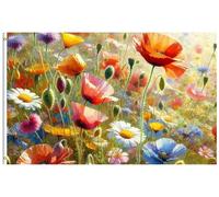 Bandiera Personalizzata Watercolor Beautiful Wild Meadow Flowers Daisy
