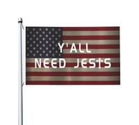 Bandiera Personalizzata Y'All Need Jesus Bandiera Pirati Resistente Ai Raggi Uv Bandiera Dell'Individualità Per Cortile, Feste, Camion, 90X150cm