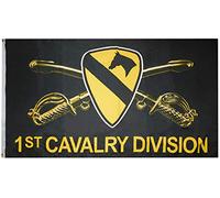Bandiera Personalizzato 1st Cavalry Division with Swords Black Bandiera