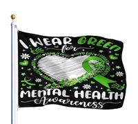 Bandiera Personalizzato Butterfly I Wear Green For Depression Awareness Resistente Alle Intemperie Bandiere Personalizzato Stampata Flag Per Room Parades Cultural Display 90X150Cm