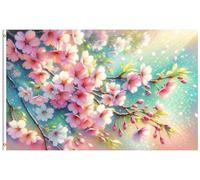 Bandiera Personalizzato Cherry Branches Petals Pink Flower Flowers Glowing