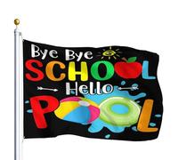 Bandiera Personalizzato Goodbye Hello Pool For Teachers & Students Stampa Fronte-Retro Gran Bandiere Portatile Flag Personalizzate Per Outdoor Home Events 90X150Cm