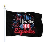 Bandiera Personalizzato I Like How She Explodes Fireworks Couple 4Th Of