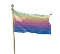 Bandiera Personalizzato Rainbow Striations Retro Dark Purple Neon Bands | Bandiera Per Barca Street 3x5 FT stampata Bandiera Per Barca Resistente alle intemperie Striscione con bandiere