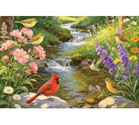 Bandiera Personalizzato Spring Summer Trees Landscape Birds Wildflowers | Stream Bandiera Per Barca Street 3x5 FT 2 Occhielli in Metallo Bandiera Resistente alle intemperie Striscione con
