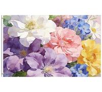 Bandiera Personalizzato Watercolor Spring Bloom Various Flowers Roses