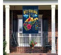 Bandiera Personalizzato West Virginia Cardinale Rododendro Orso Mappa 2 Occhielli In Metallo Bandiere Personalizzate Resistente Alle Intemperie Flagge Personalizzate Per Fan Support 90X150Cm
