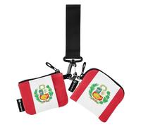 Bandiera Perù Portafogli da Donna Custodie per Carte Sottile Staccabile Cerniera Portamonete Portafoglio con Cerniera Tasca per Monete per Donna 2 Pz monedero y tarjetero para Mujer