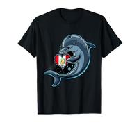 Bandiera peruviana con delfino peruviano, orgoglio peruviano, bandiera peruviana Maglietta