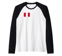 Bandiera peruviana del Perù Maglia con Maniche Raglan