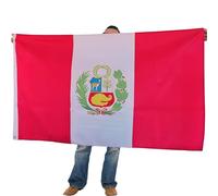 Bandiera peruviana grande 90 x 150 cm - Bandiera ufficiale del Perù per celebrazioni, decorazioni ed eventi sportivi - Perfetto per orgoglio nazionale, occasioni patriottiche ed eventi culturali