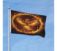 Bandiera Phoenix Rising Doppie Cuciture Garden Flag Resistente Ai Raggi Uv Bandiere Pirata Per Conferenza Giardino Interno 3X5Ft