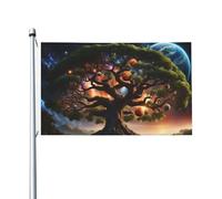 Bandiera Pianeti Degli Alberi Poliestere Bannière Doppie Cuciture Garden Flag Per Conferenza Parata Bar 3X5Ft