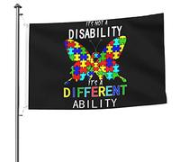Bandiera Pirata 90X150cm, Autism It's Not A Disability It's A Different Ability Durevole Bandiere da Balcone Colori Vivaci Bandierine per All'aperto Ristoranti Conferenza