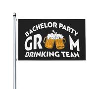 Bandiera Pirata 90X150cm, Bachelor Party Groom Drinking Team Rinforzo Bandiere Decorative Flag per Conferenza Esterno Parata