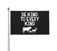 Bandiera Pirata 90X150cm, Be Kind to Every Kind Vegan Vegetarian Poliestere Bandiere Resistente alle Intemperie Bandierine per Balcone Esterno Ristoranti