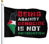 Bandiera Pirata 90X150cm, Being Against Genocide is Not Antisemitism Support Palestine Durevole Bandiere da Balcone Rinforzo Striscioni di Bunting per Conferenza Celebrazione Ristoranti