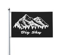 Bandiera Pirata 90X150cm, Big Sky Montana Retro Mountain Durevole Bandiere da Balcone Stampa Bandierine della Decorazione per Decorazione Interno Esterno
