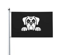 Bandiera Pirata 90X150cm, Boxer Dog Peeking Durevole Bandiere da giardino Personalizzata Bandierine per Interno Balcone All'aperto