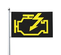 Bandiera Pirata 90X150cm, Check Engine Light Mechanic Auto Repair Doppia Cucitura Bandiere Resistente allo Scolorimento Flag per All'aperto Interno Bar