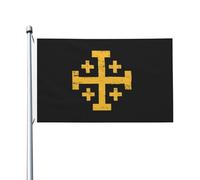Bandiera Pirata 90X150cm, Crur Cross Of Jerusalem Classica Bandiere da giardino Resistente allo Scolorimento Bandierine della Decorazione per Esterno Conferenza Balcone