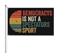 Bandiera Pirata 90X150cm, Democracys Is Not A Spectators Sport Personalizzata Bandiere da giardino Resistente alle Intemperie Flag per Giardino Esterno Ristoranti