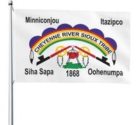 Bandiera Pirata 90X150cm, Flag of The Cheyenne River Sioux Tribe con Occhielli Bandiere Resistente allo Scolorimento Bandierine per All'aperto Giardino Parata