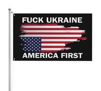 Bandiera Pirata 90X150cm, Fuck Ukraine America USA First Durevole Bandiere Resistente allo Scolorimento Bandierine della Decorazione per Bar Giardino Balcone