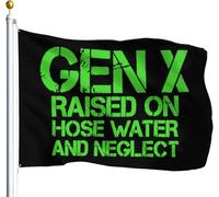 Bandiera Pirata 90X150cm, GEN X Raised On Hose Water and Neglect Doppia Cucitura Bandiere con Occhielli Flag per Conferenza Giardino Parata