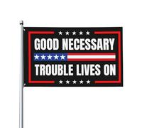 Bandiera Pirata 90X150cm, Good Necessary Trouble Lives On con Occhielli Bandiere da Balcone Resistente alle Intemperie Striscioni di Bunting per Interno Bar Esterno