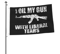 Bandiera Pirata 90X150cm, I Oil My G-un With Liberal Tears Colori Vivaci Bandiere da giardino con Occhielli Bandierine della Decorazione per Interno Balcone All'aperto