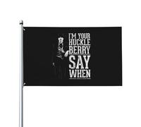 Bandiera Pirata 90X150cm, I'm Your Huckleberry Say When Doppia Cucitura Bandiere con Occhielli Bandierine della Decorazione per Parata Interno Decorazione