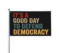 Bandiera Pirata 90X150cm, It'S A Good Day To Defend Democracy Resistente allo Scolorimento Bandiere Doppia Cucitura Bandierine della Decorazione per Conferenza All'aperto Giardino