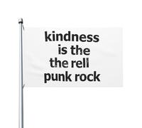 Bandiera Pirata 90X150cm, Kindness Is The Real Punk Rock Poliestere Bandiere Colori Vivaci Striscioni di Bunting per Balcone Interno Bar