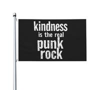 Bandiera Pirata 90X150cm, Kindness Is The Real Punk Rock Resistente alle Intemperie Bandiere da Balcone Poliestere Striscioni di Bunting per Balcone Bar Interno