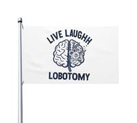 Bandiera Pirata 90X150cm, Live Laugh Lobotomy Funny Resistente allo Scolorimento Bandiere da Balcone Decorative Flag per Esterno Interno Balcone