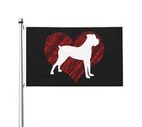 Bandiera Pirata 90X150cm, Love Boxer Dog Durevole Bandiere da giardino Stampa Flag per Parata Ristoranti Conferenza