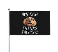 Bandiera Pirata 90X150cm, My Dog Thinks I'M Cool Golden Retriever Dog Durevole Bandiere Colori Vivaci Flag per All'aperto Esterno Ristoranti